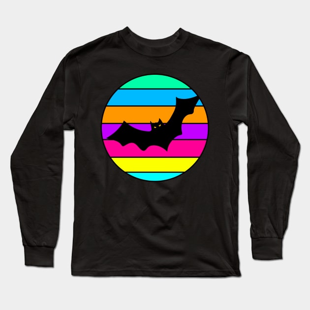 "Purror Time" Halloween Cat Bat Long Sleeve T-Shirt by AR DESIGN